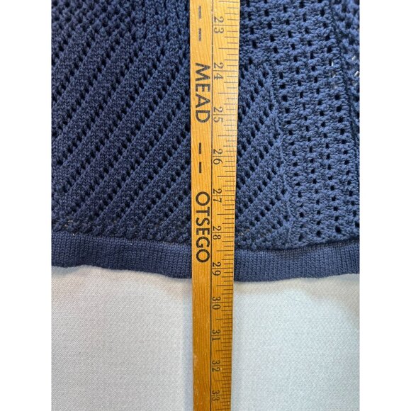 Christopher & Banks Women's Crochet Pullover Sweater Knit Long Sleeve Sz XL Blue - Picture 9 of 12